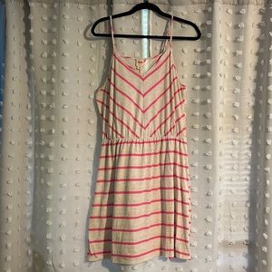 Mossimo pink and off white striped dress in XL